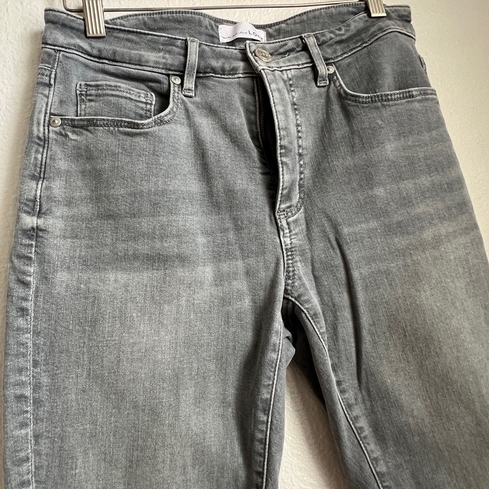 Ladies Loft Gray Jeans, Sz 8 curvy skinny crop